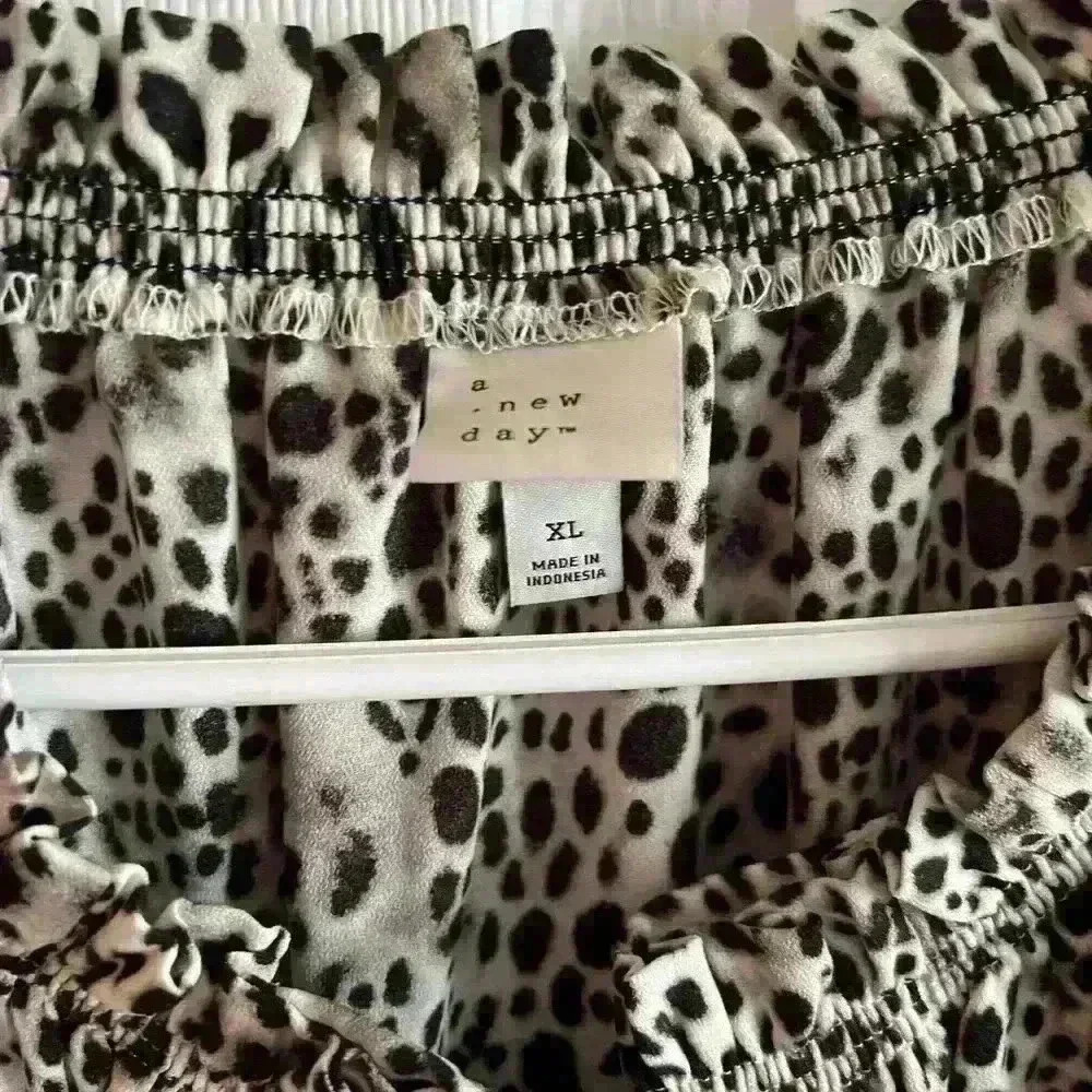 A New Day animal print ruffle neck blouse - Picture 2 of 6